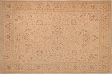 handmade Traditional Kafkaz Chobi Ziegler Beige Brown Hand Knotted RECTANGLE 100% WOOL area rug 10 x 13
